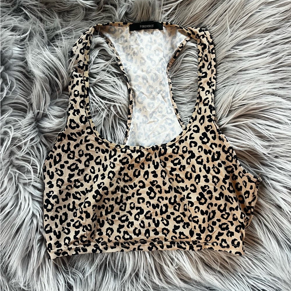 Forever 21 Animal Print Racerback Top